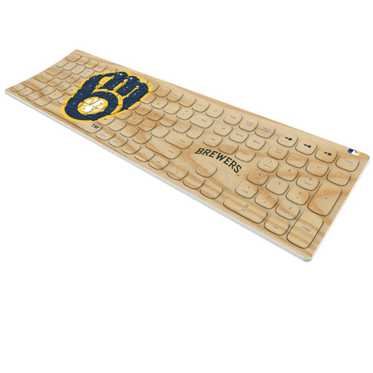 Milwaukee Brewers Baseball Bat Curved Wireless Keyboard