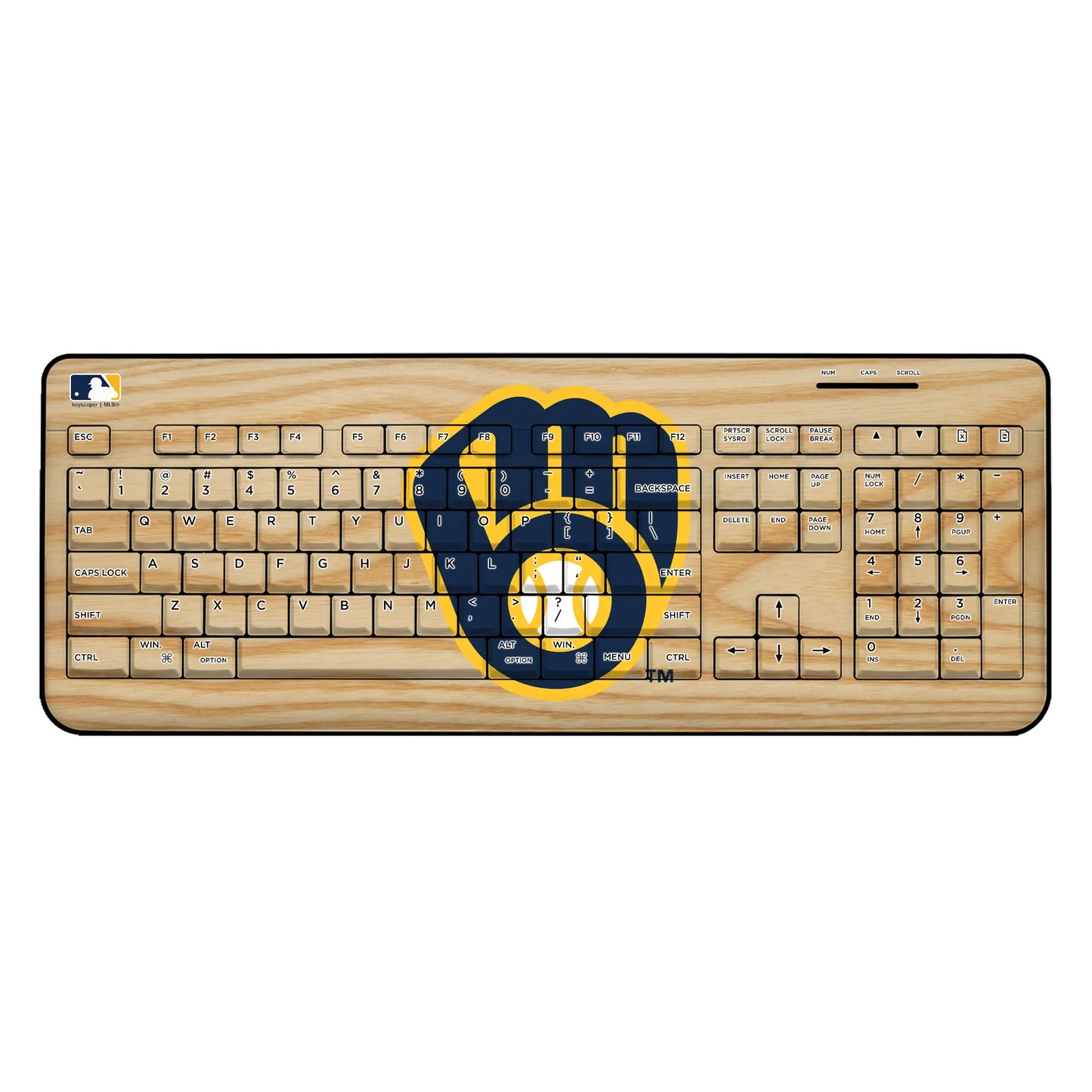 Milwaukee Brewers Baseball Bat Wireless USB Keyboard