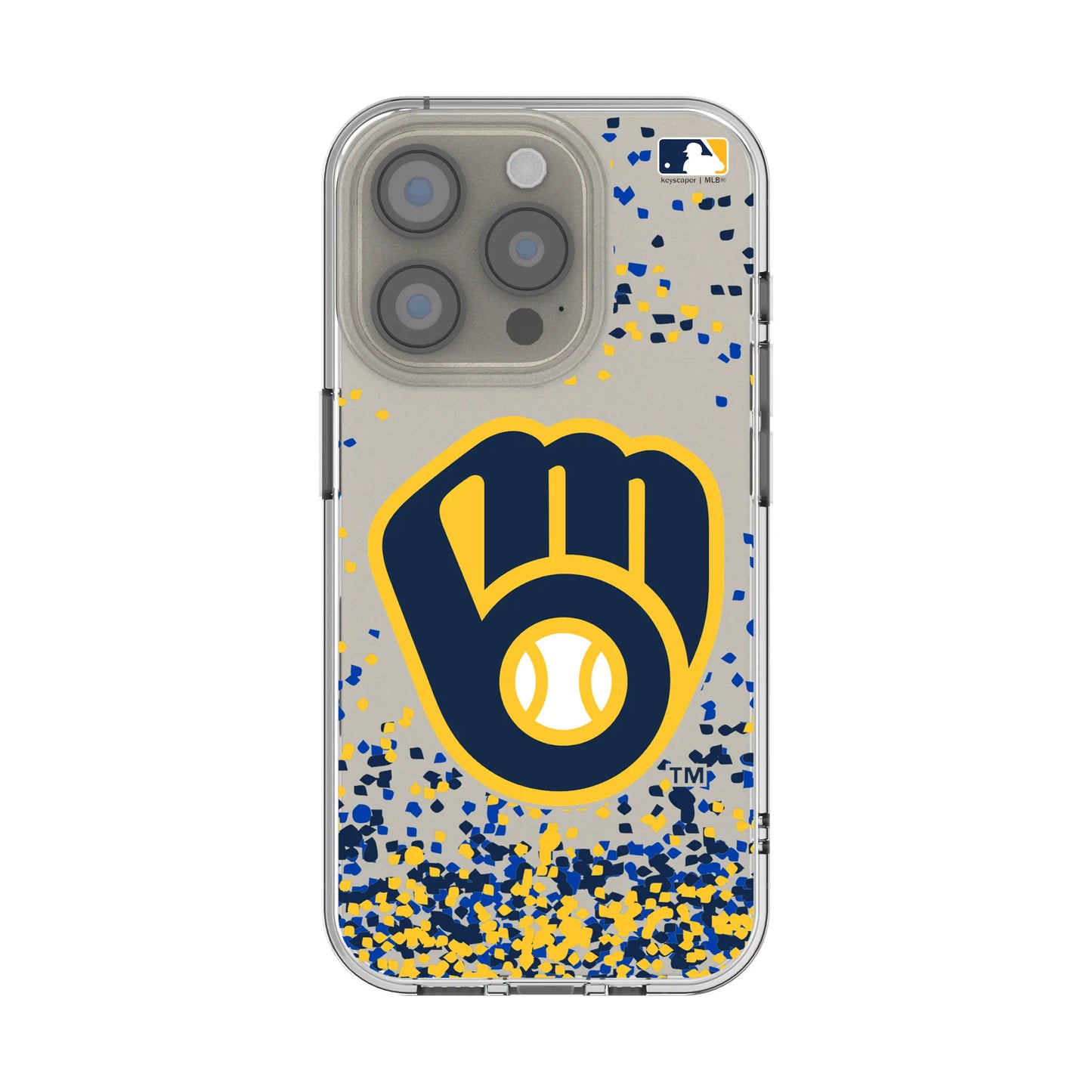 Milwaukee Brewers Confetti Clear Phone Case for Apple iPhone