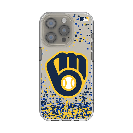 Milwaukee Brewers Confetti Clear Phone Case for Apple iPhone