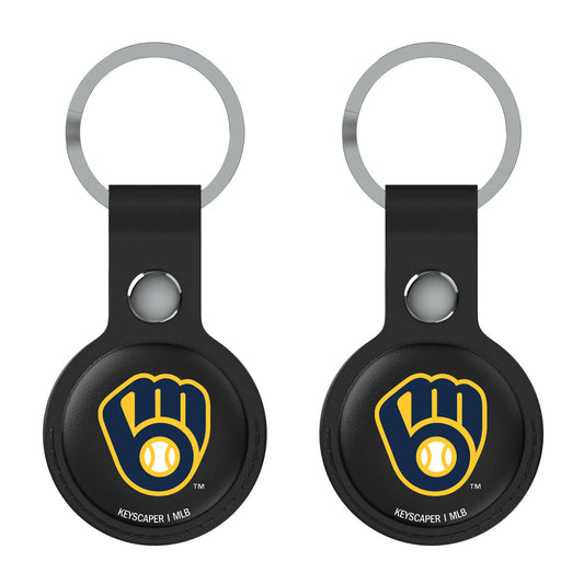 Milwaukee Brewers Insignia Black Airtag Holder 2-Pack