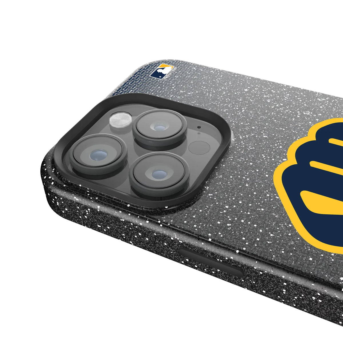 Milwaukee Brewers Linen Black Bling Phone Case for Apple iPhone