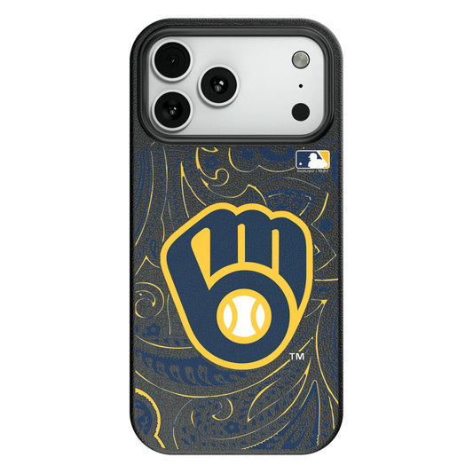 Milwaukee Brewers Paisley MagSafe Compatible Phone Case for Apple iPhone