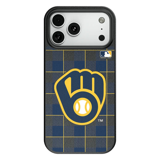 Milwaukee Brewers Plaid MagSafe Compatible Phone Case for Apple iPhone