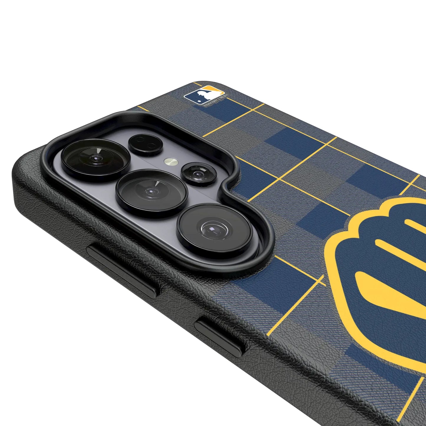 Milwaukee Brewers Plaid MagSafe Compatible Phone Case for Samsung Galaxy