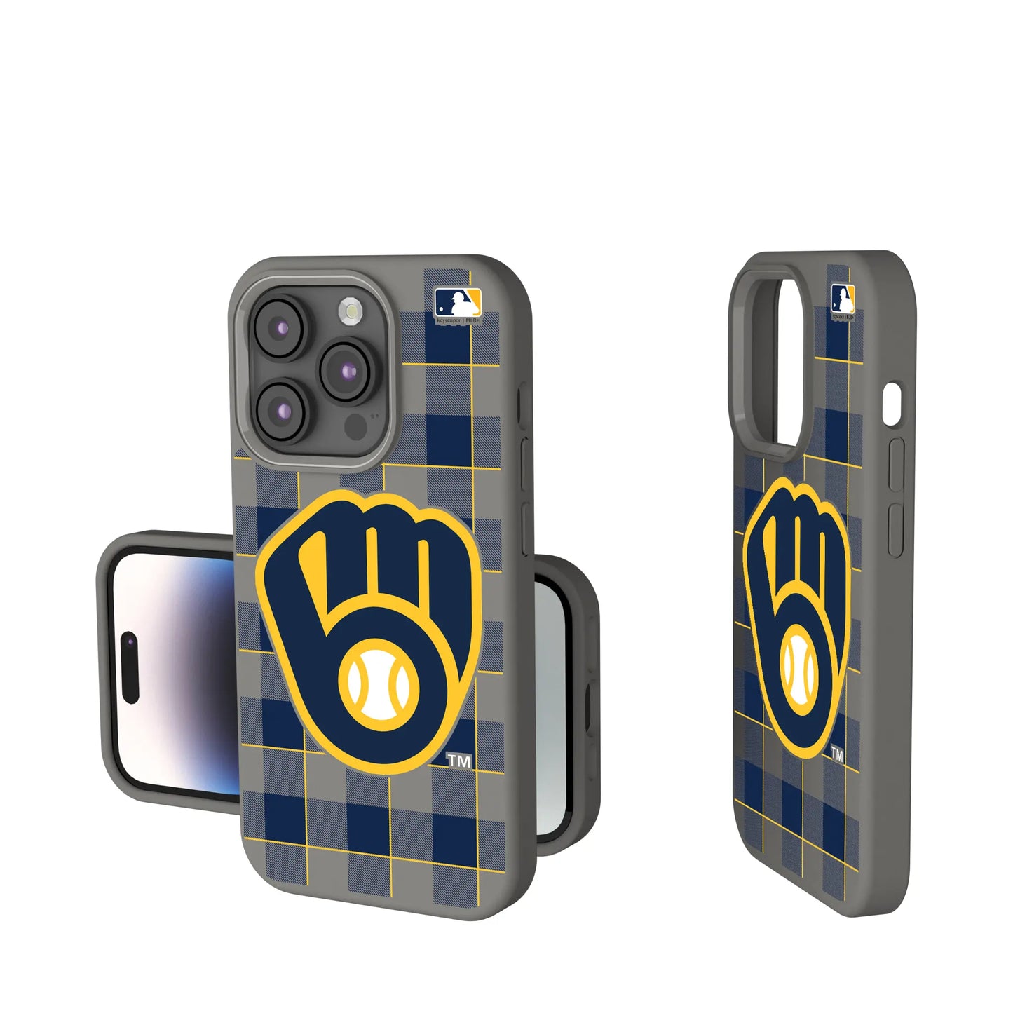 Milwaukee Brewers Plaid Soft Touch Phone Case for Apple iPhone