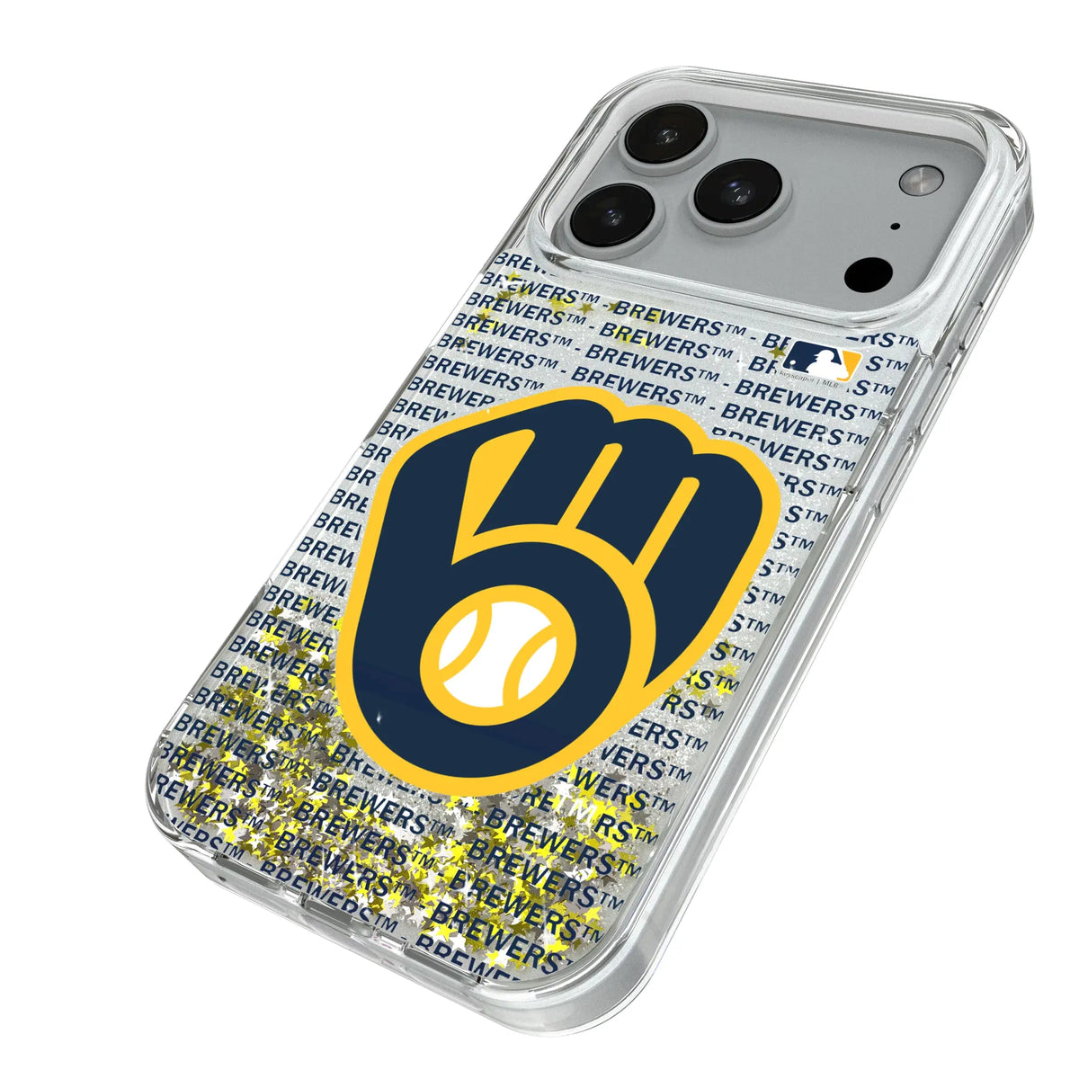 Milwaukee Brewers Text Backdrop Glitter Phone Case for Apple iPhone