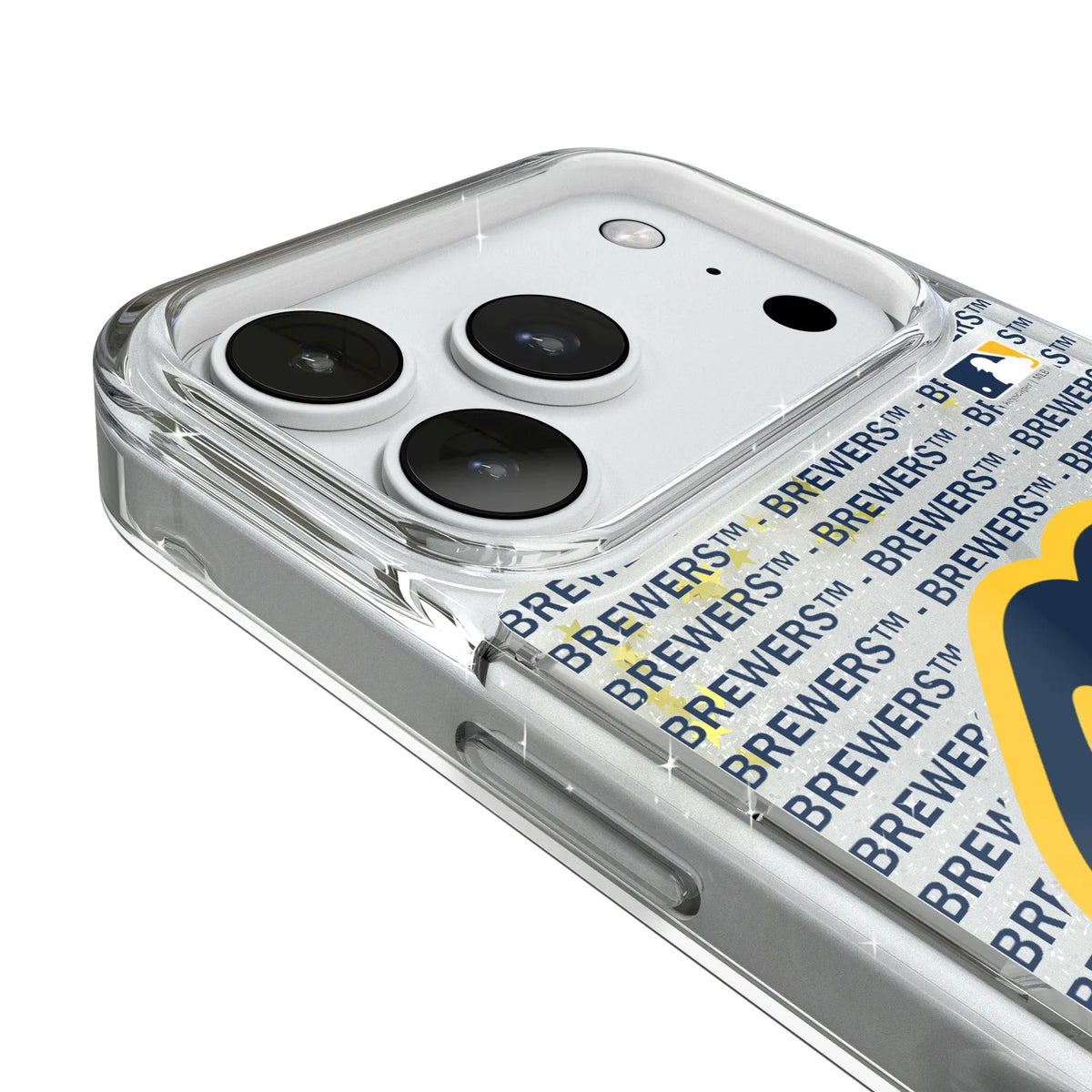 Milwaukee Brewers Text Backdrop Glitter Phone Case for Apple iPhone