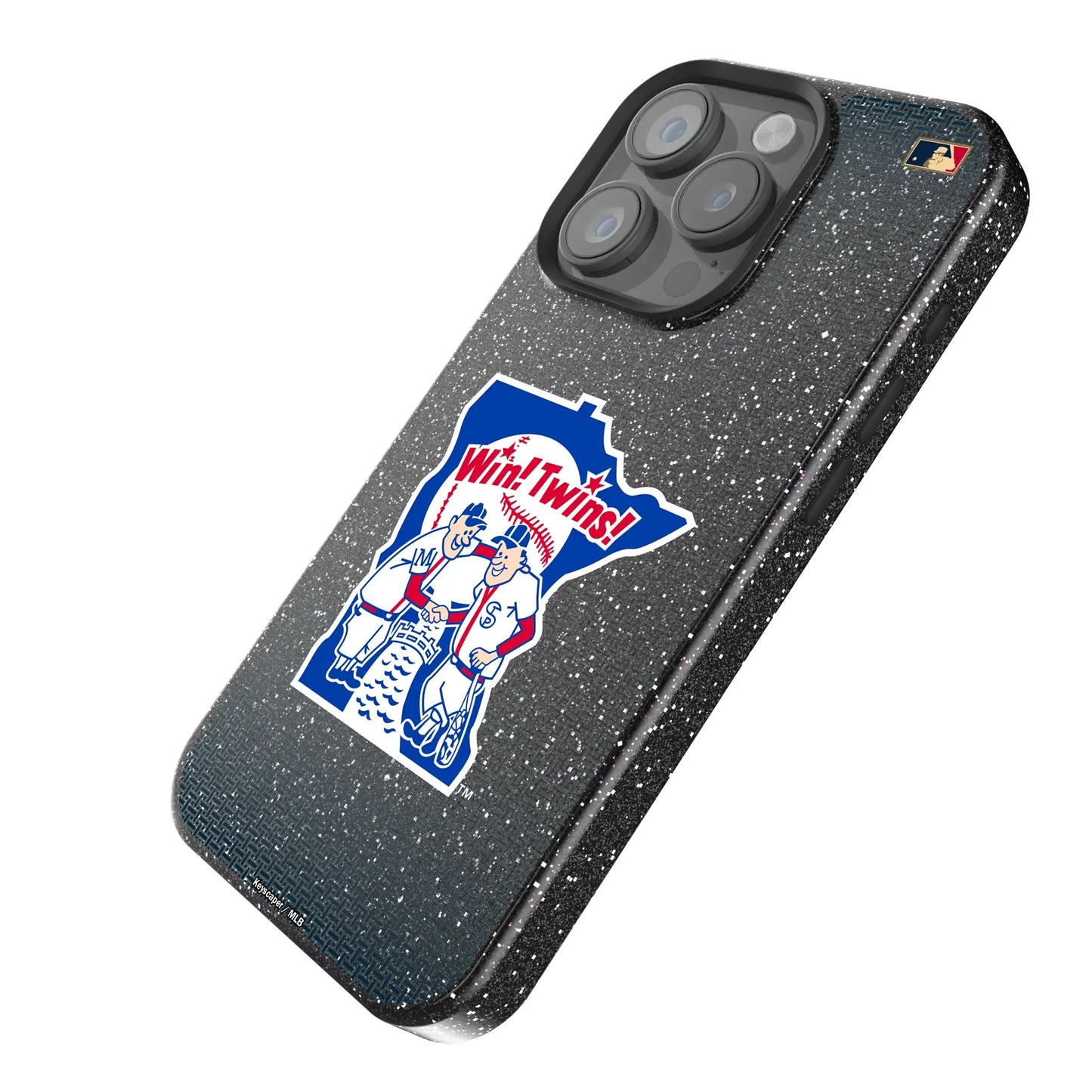 Minnesota Twins 1976-1986 - Cooperstown Collection Linen Black Bling Phone Case for Apple iPhone