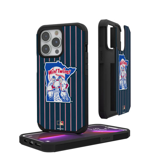 Minnesota Twins 1976-1986 - Cooperstown Collection Pinstripe Rugged Phone Case for Apple iPhone