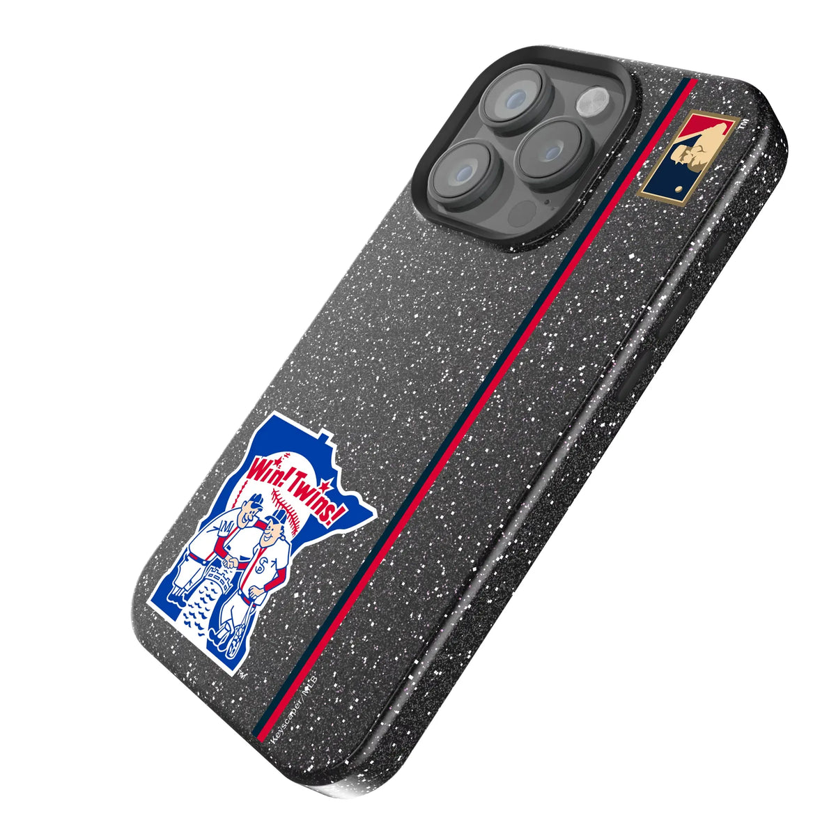 Minnesota Twins 1976-1986 - Cooperstown Collection Sidebar Black Bling Phone Case for Apple iPhone