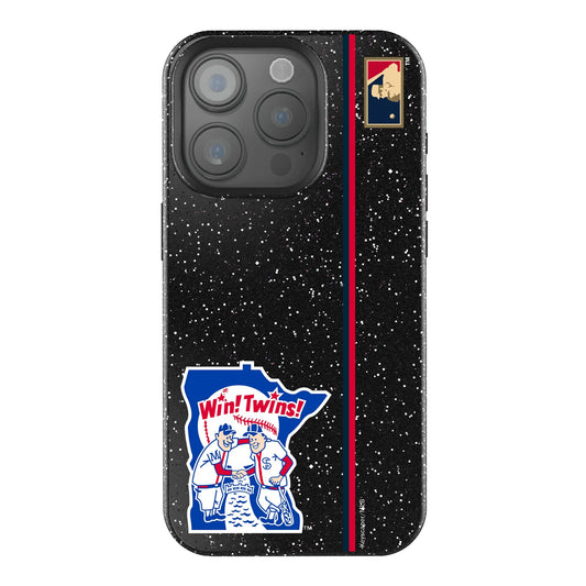 Minnesota Twins 1976-1986 - Cooperstown Collection Sidebar Black Bling Phone Case for Apple iPhone