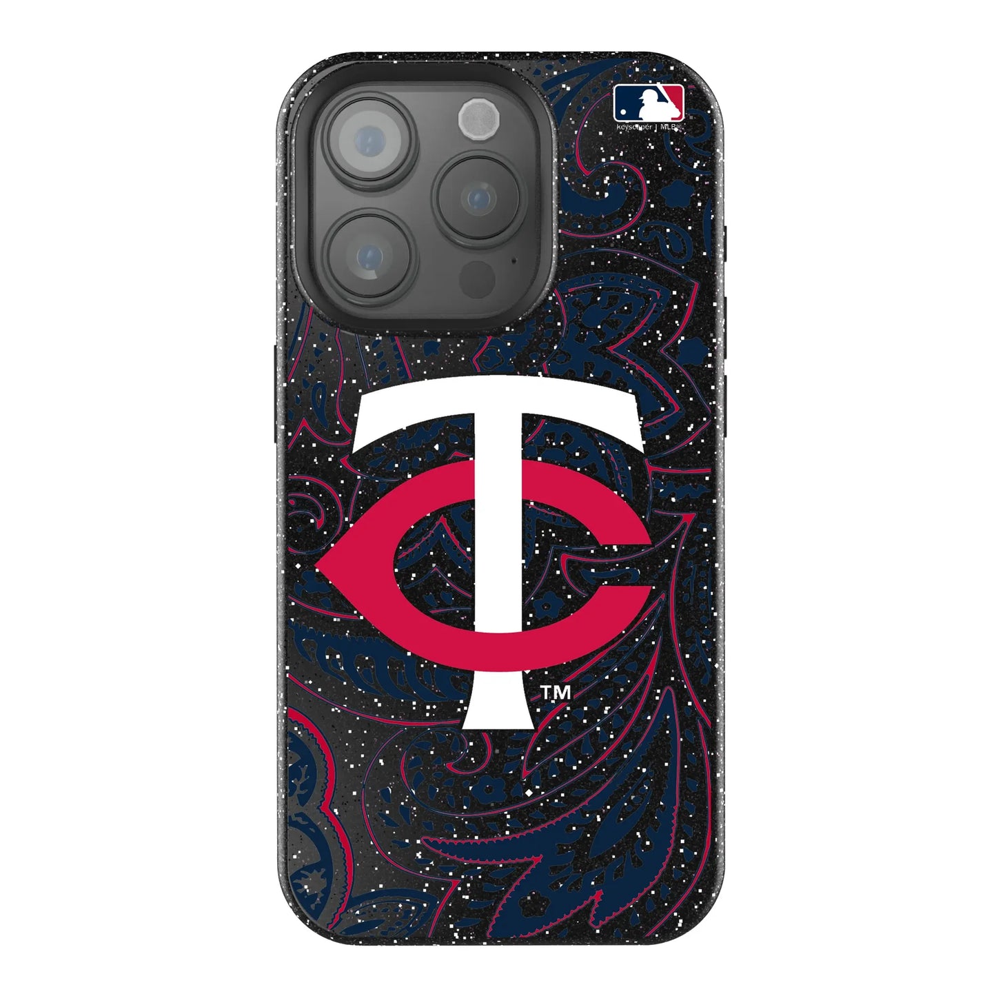Minnesota Twins Paisley Black Bling Phone Case for Apple iPhone