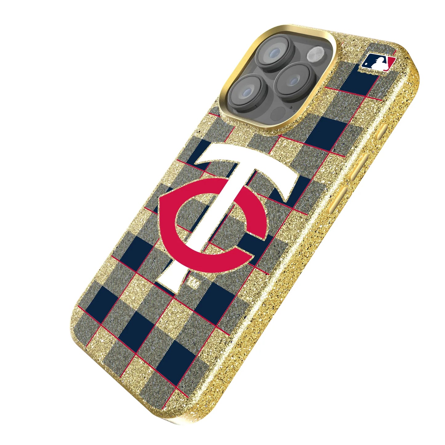 Minnesota Twins Plaid Bling Phone Case for Apple iPhone