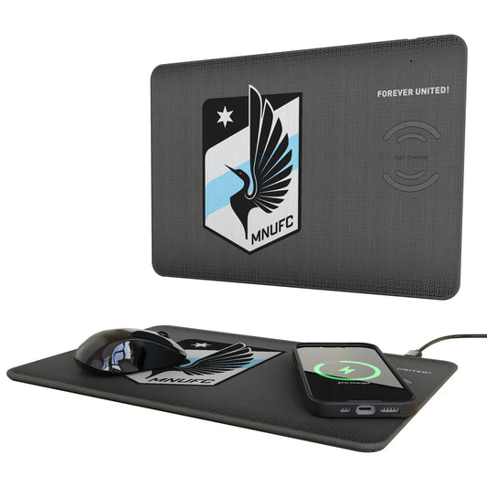 Minnesota United FC Linen 15-Watt Wireless Charger and Mouse Pad