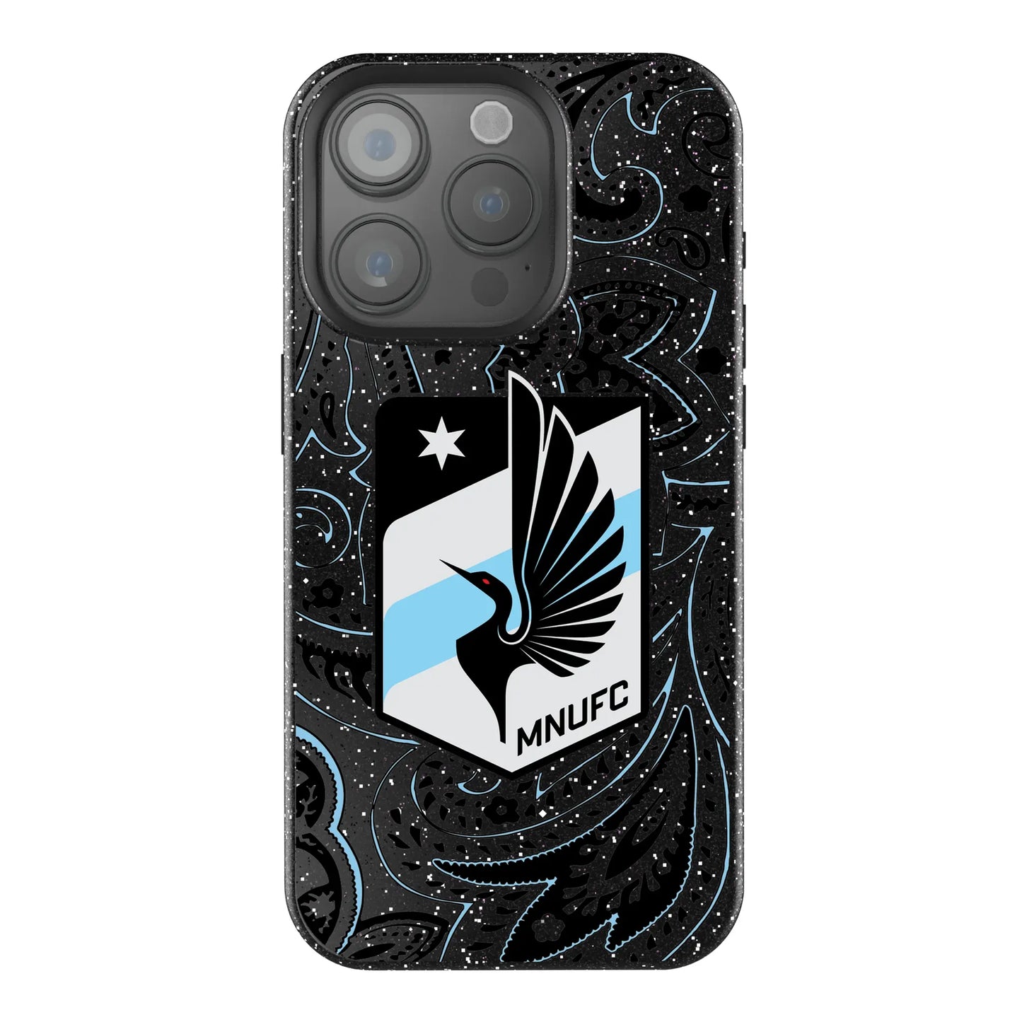 Minnesota United FC Paisley Black Bling Phone Case for Apple iPhone