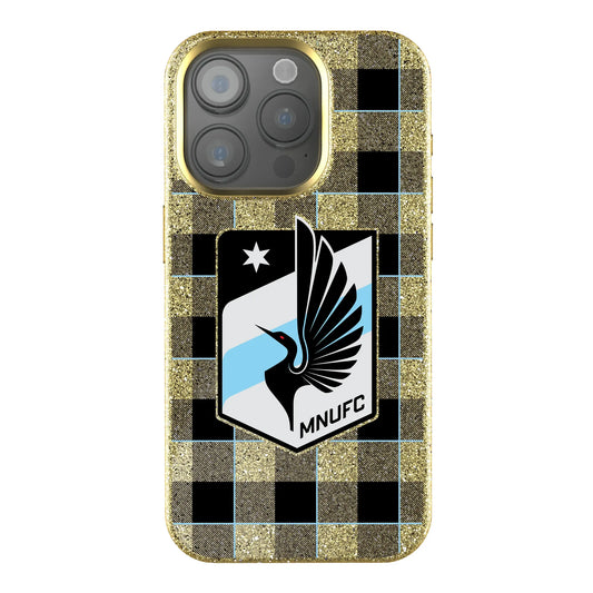 Minnesota United FC Plaid Bling Phone Case for Apple iPhone