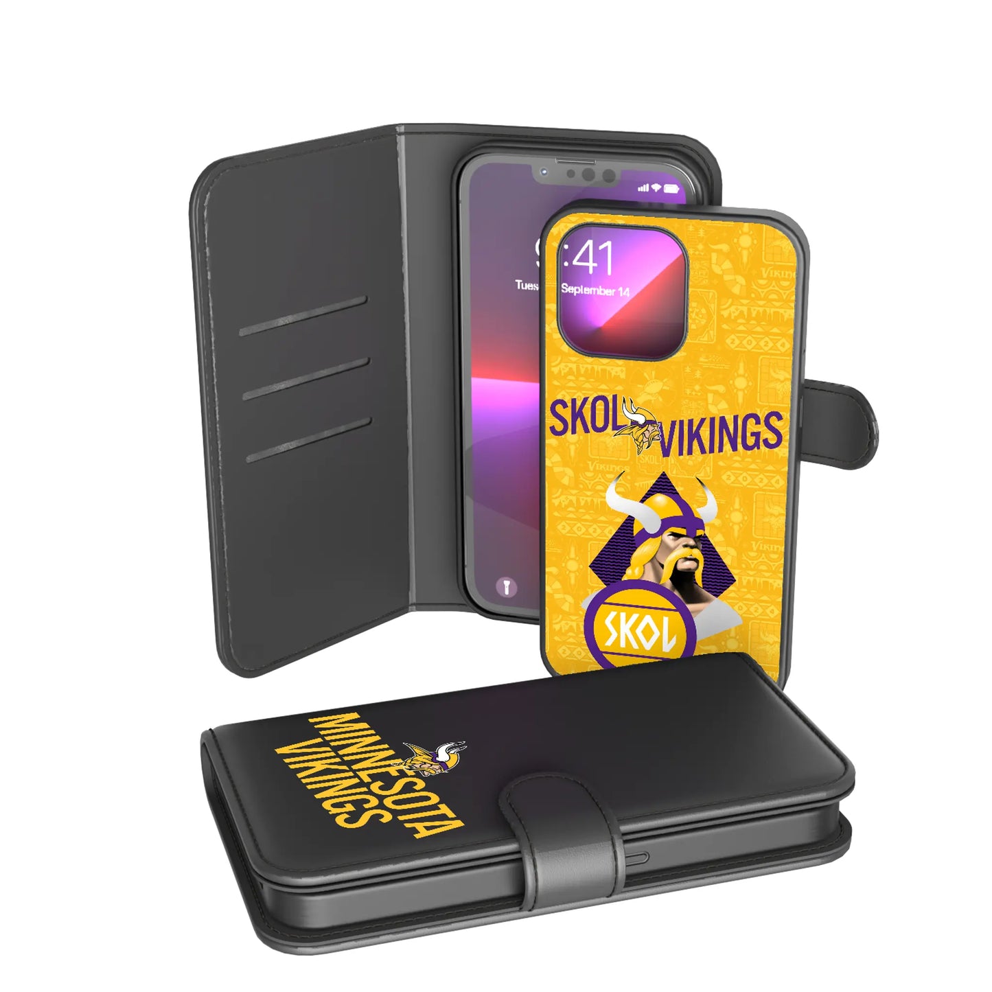 Minnesota Vikings Deco Wallet Phone Case for Apple iPhone