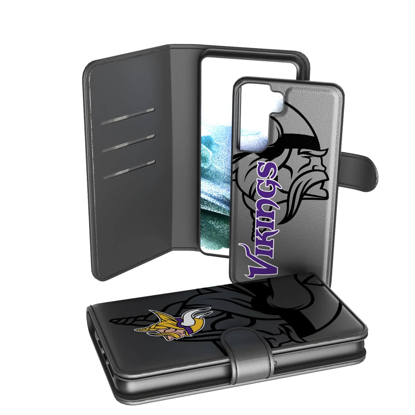 Minnesota Vikings Monocolor Tilt Wallet Phone Case for Apple iPhone