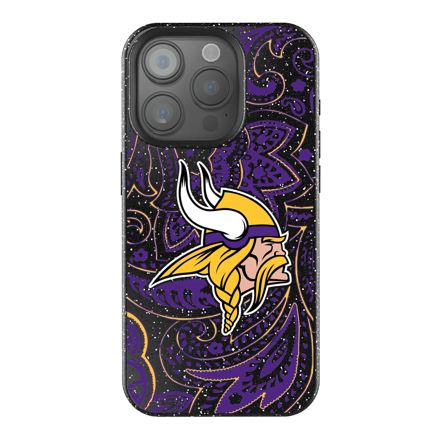 Minnesota Vikings Paisley Black Bling Phone Case for Apple iPhone