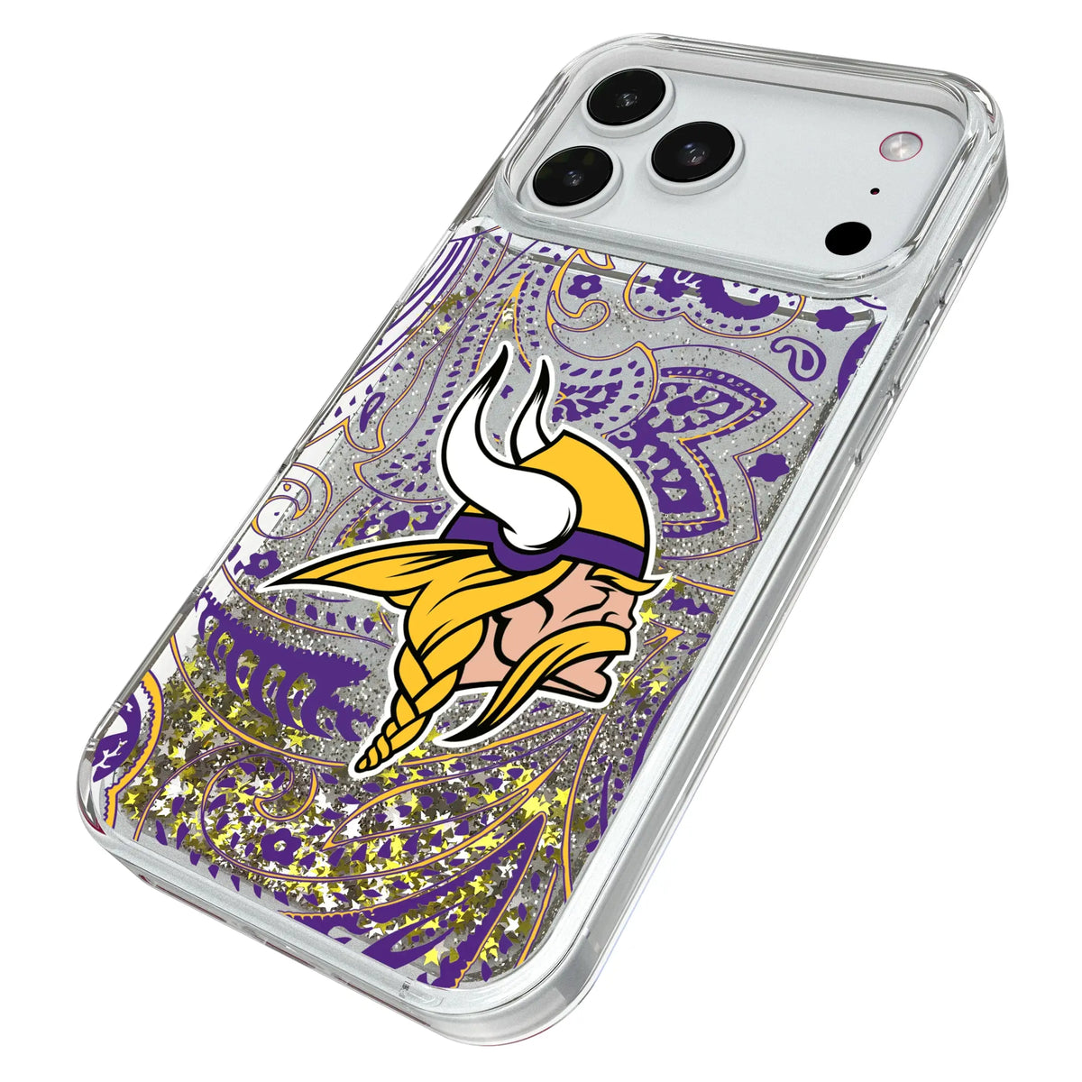 Minnesota Vikings Paisley Glitter Phone Case for Apple iPhone