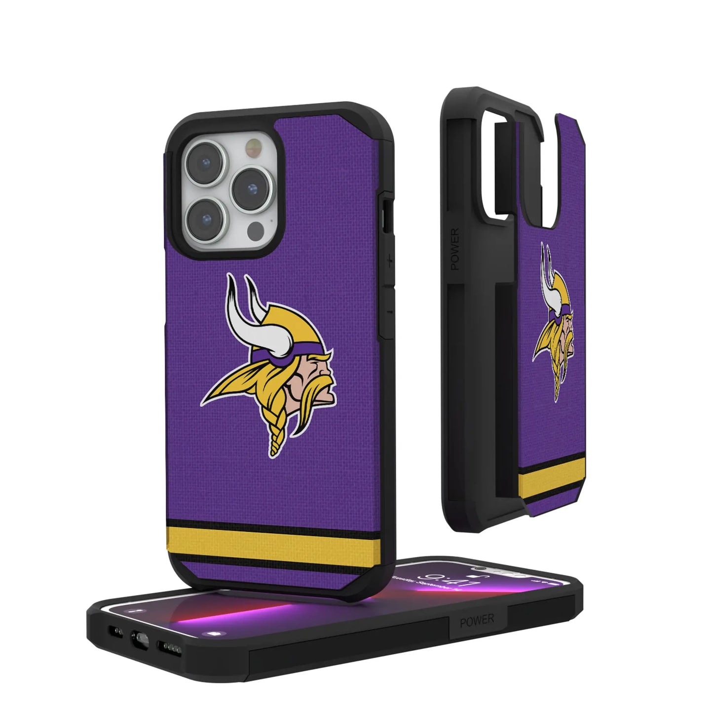 Minnesota Vikings Stripe Rugged Phone Case for Apple iPhone