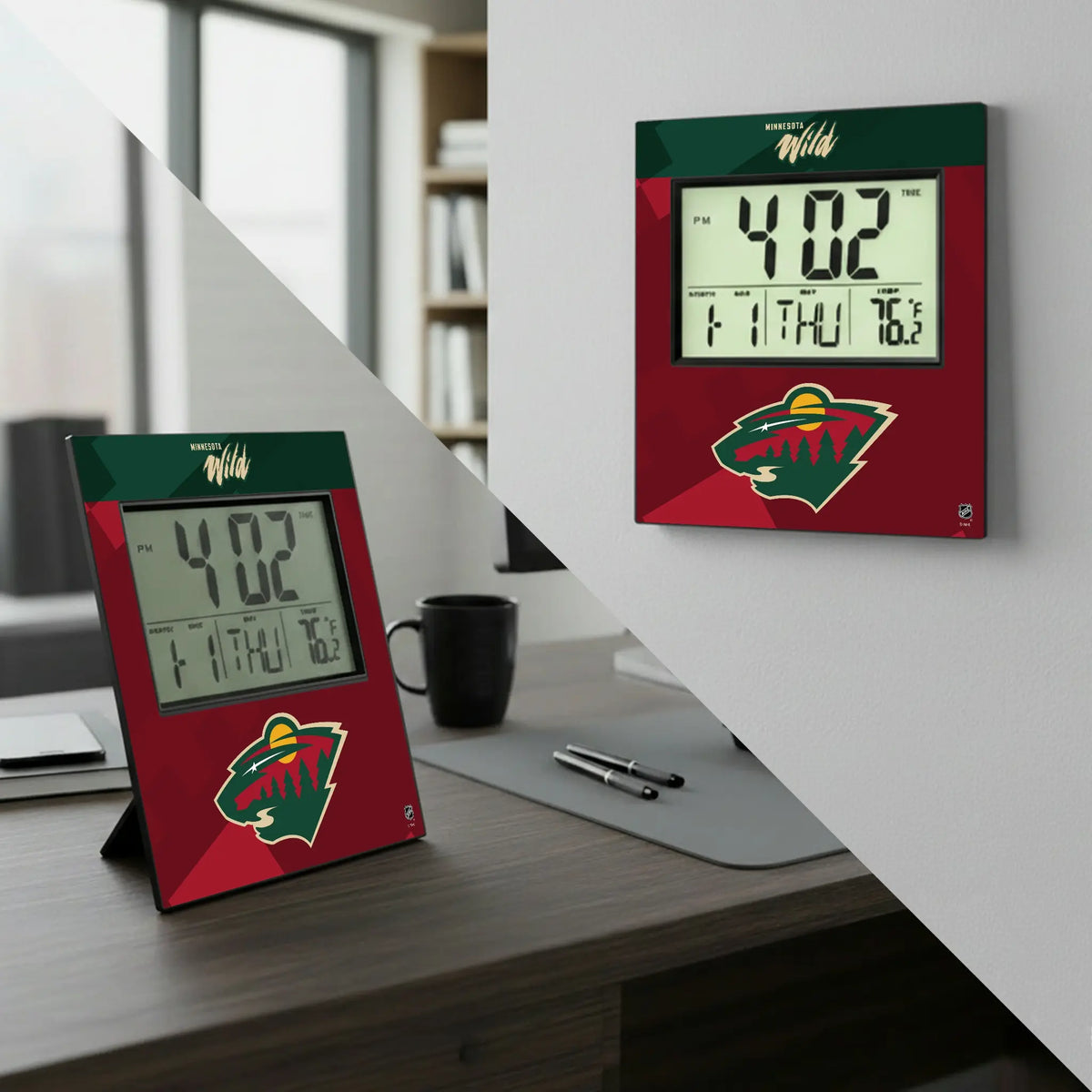 Minnesota Wild Color Block Wall Clock