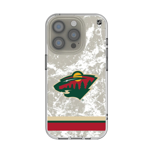 Minnesota Wild Ice Stripe Clear Phone Case for Apple iPhone