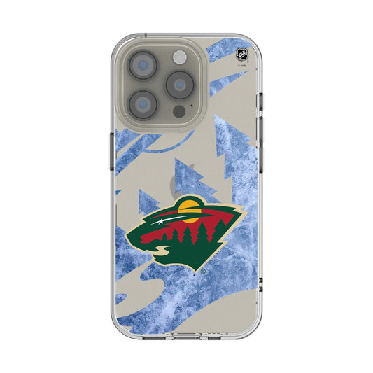 Minnesota Wild Ice Tilt Clear Phone Case for Apple iPhone