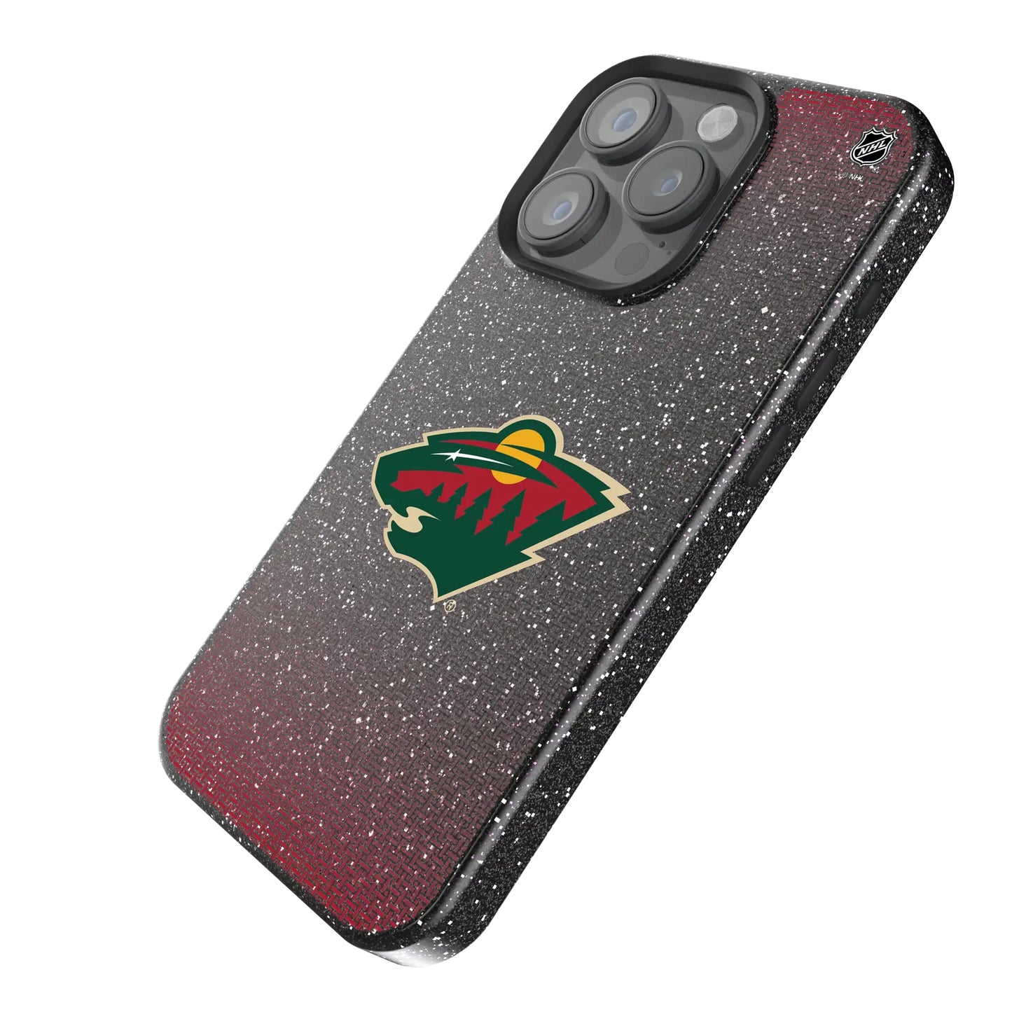 Minnesota Wild Linen Black Bling Phone Case for Apple iPhone