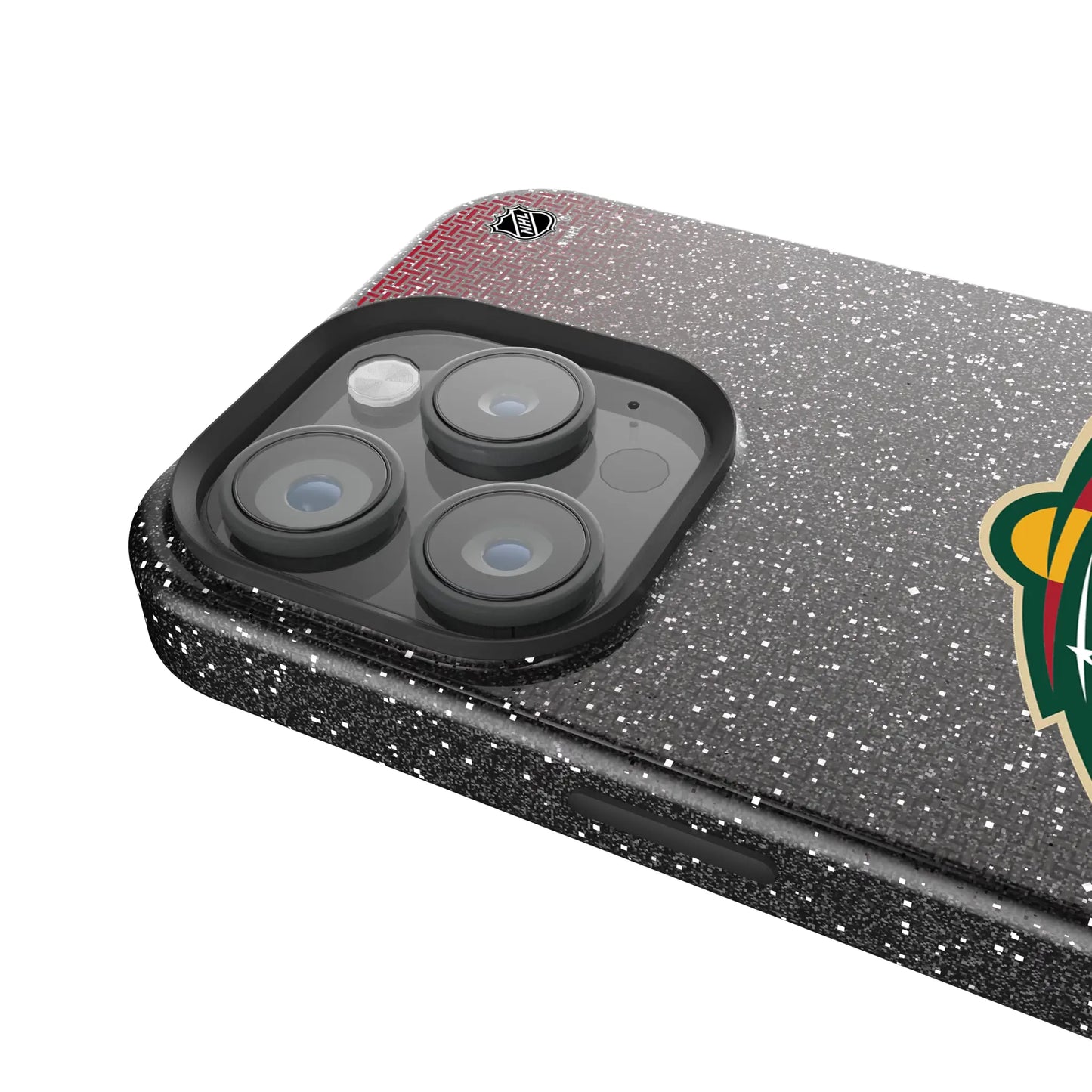 Minnesota Wild Linen Black Bling Phone Case for Apple iPhone