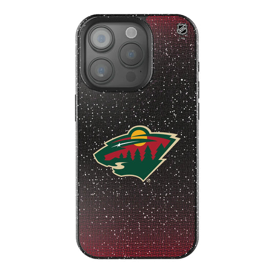 Minnesota Wild Linen Black Bling Phone Case for Apple iPhone