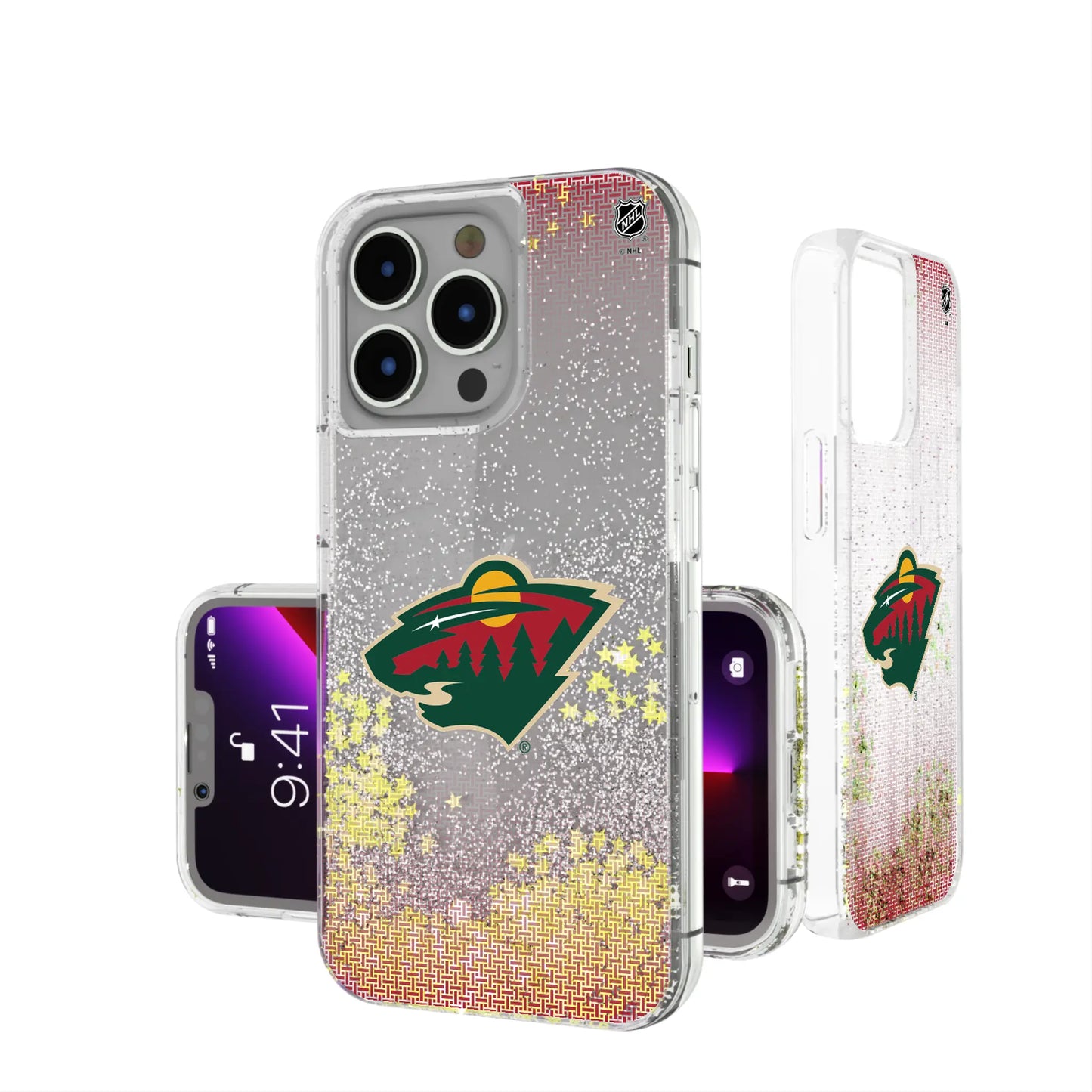 Minnesota Wild Linen Glitter Phone Case for Apple iPhone