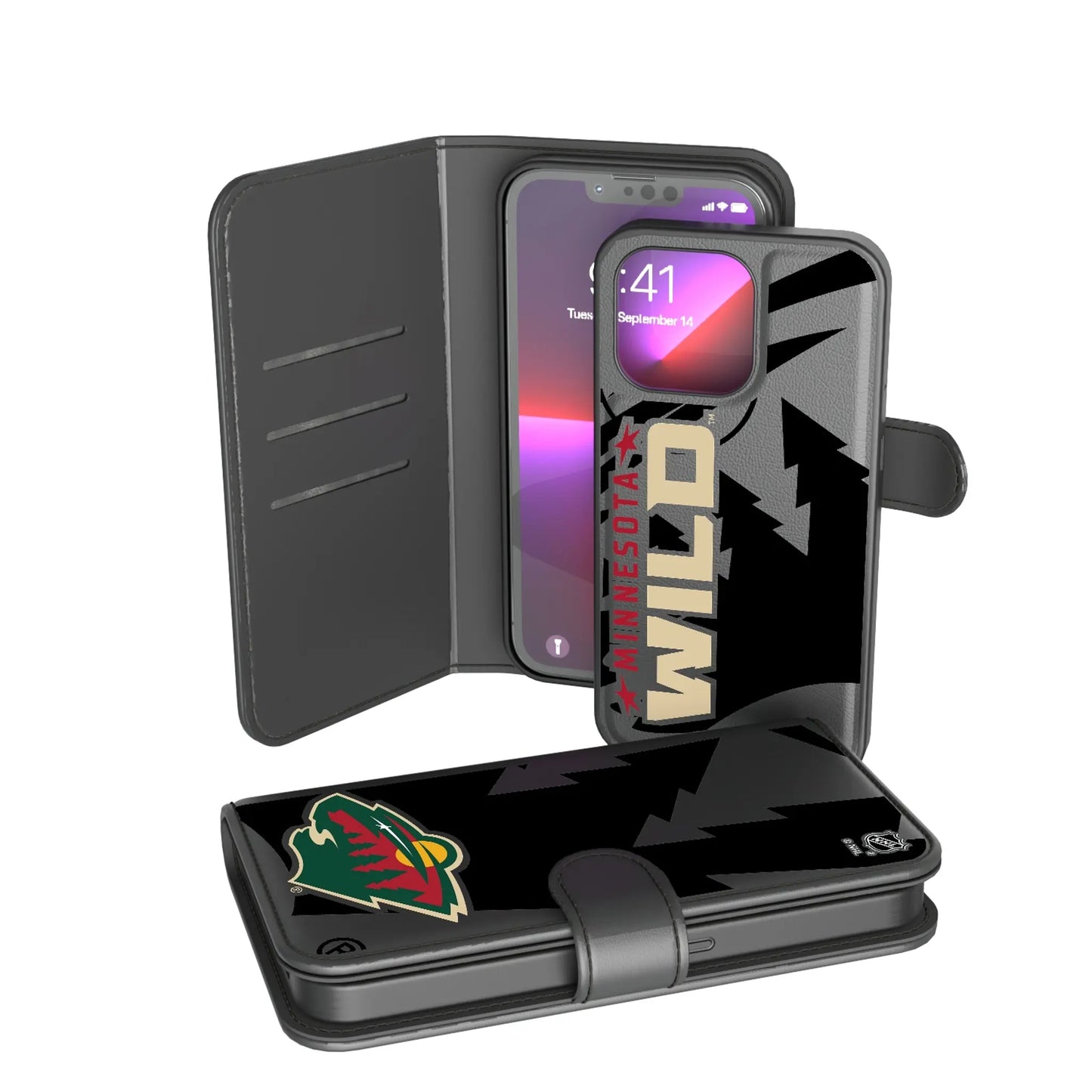 Minnesota Wild Monocolor Tilt Wallet Phone Case for Apple iPhone