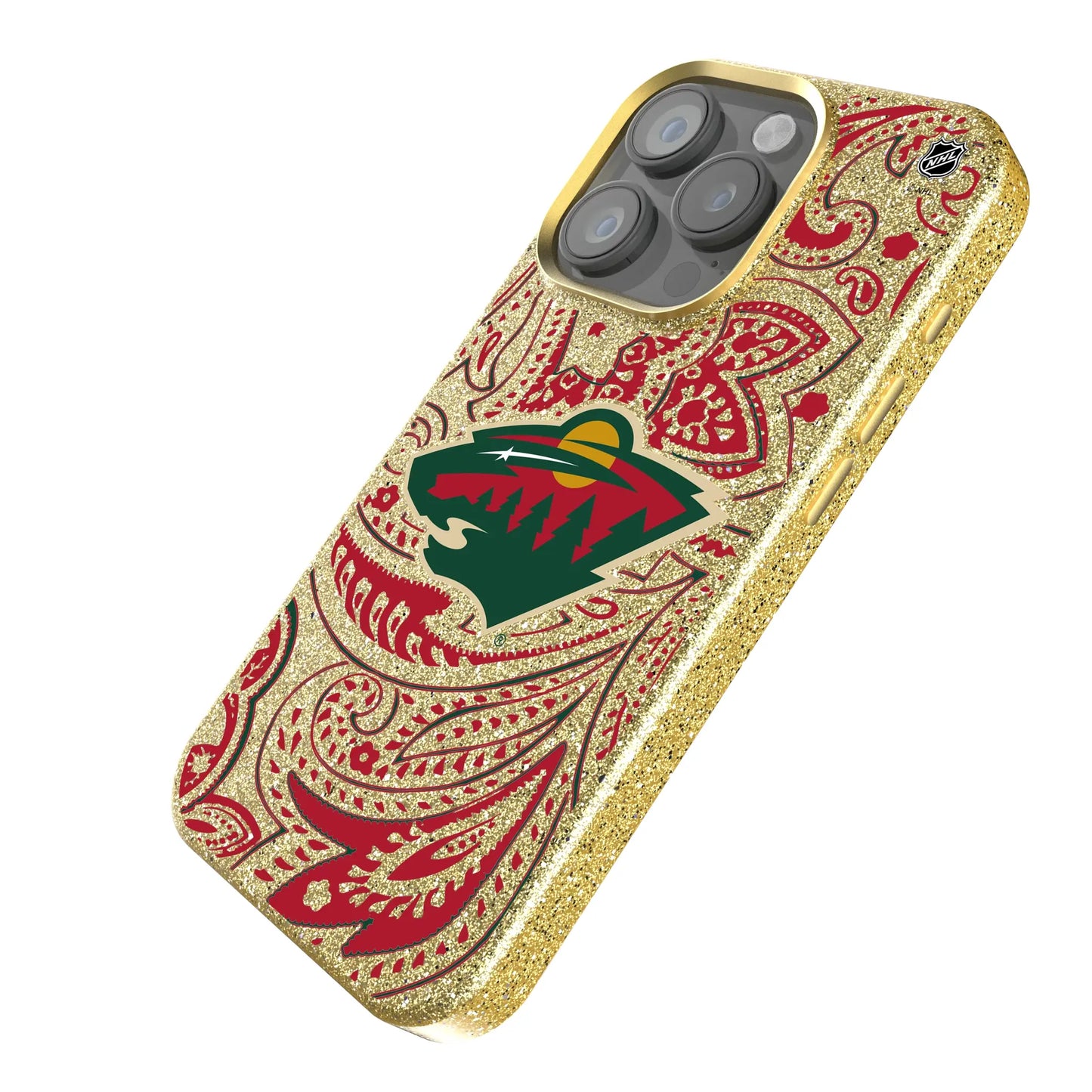 Minnesota Wild Paisley Bling Phone Case for Apple iPhone