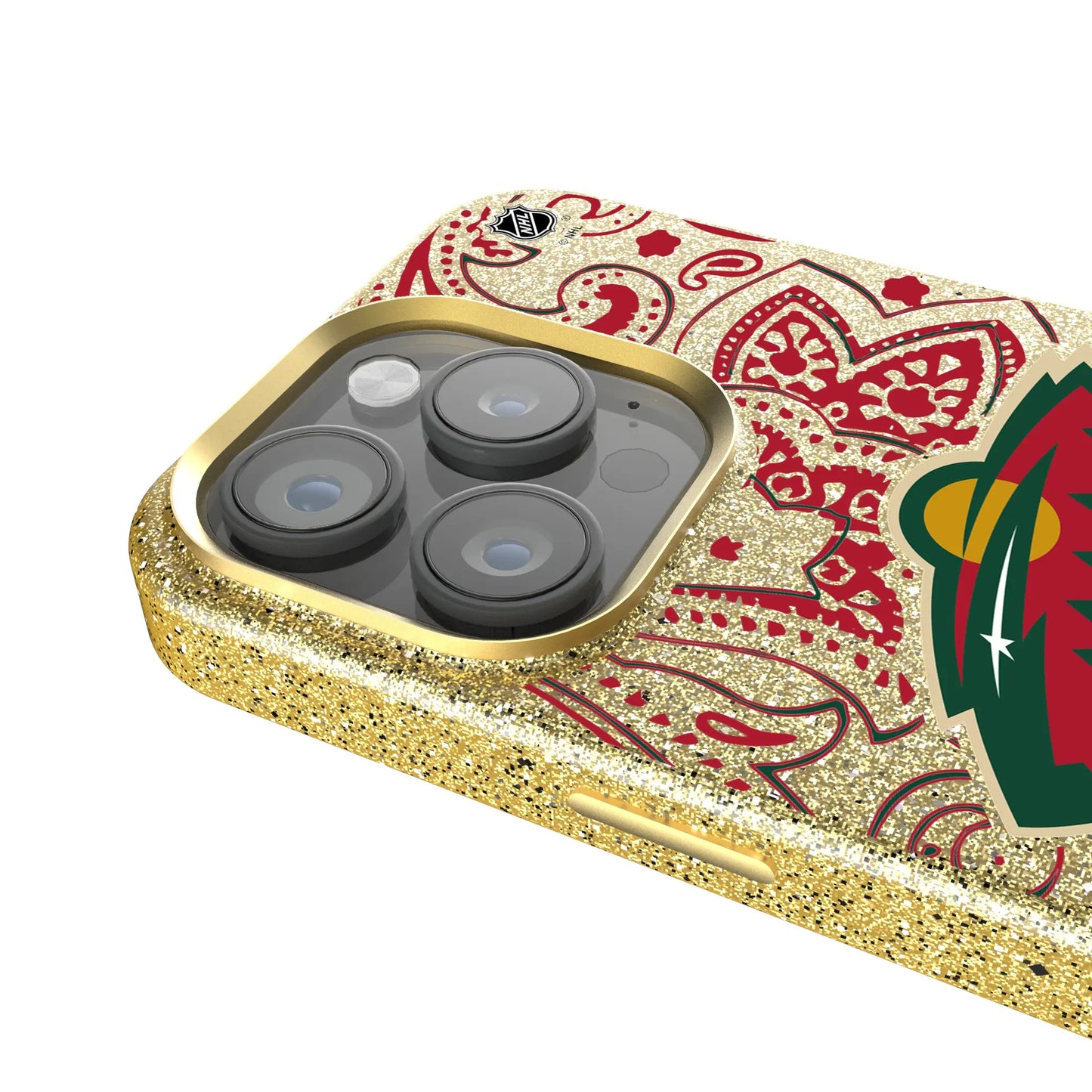 Minnesota Wild Paisley Bling Phone Case for Apple iPhone