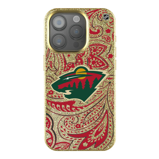 Minnesota Wild Paisley Bling Phone Case for Apple iPhone
