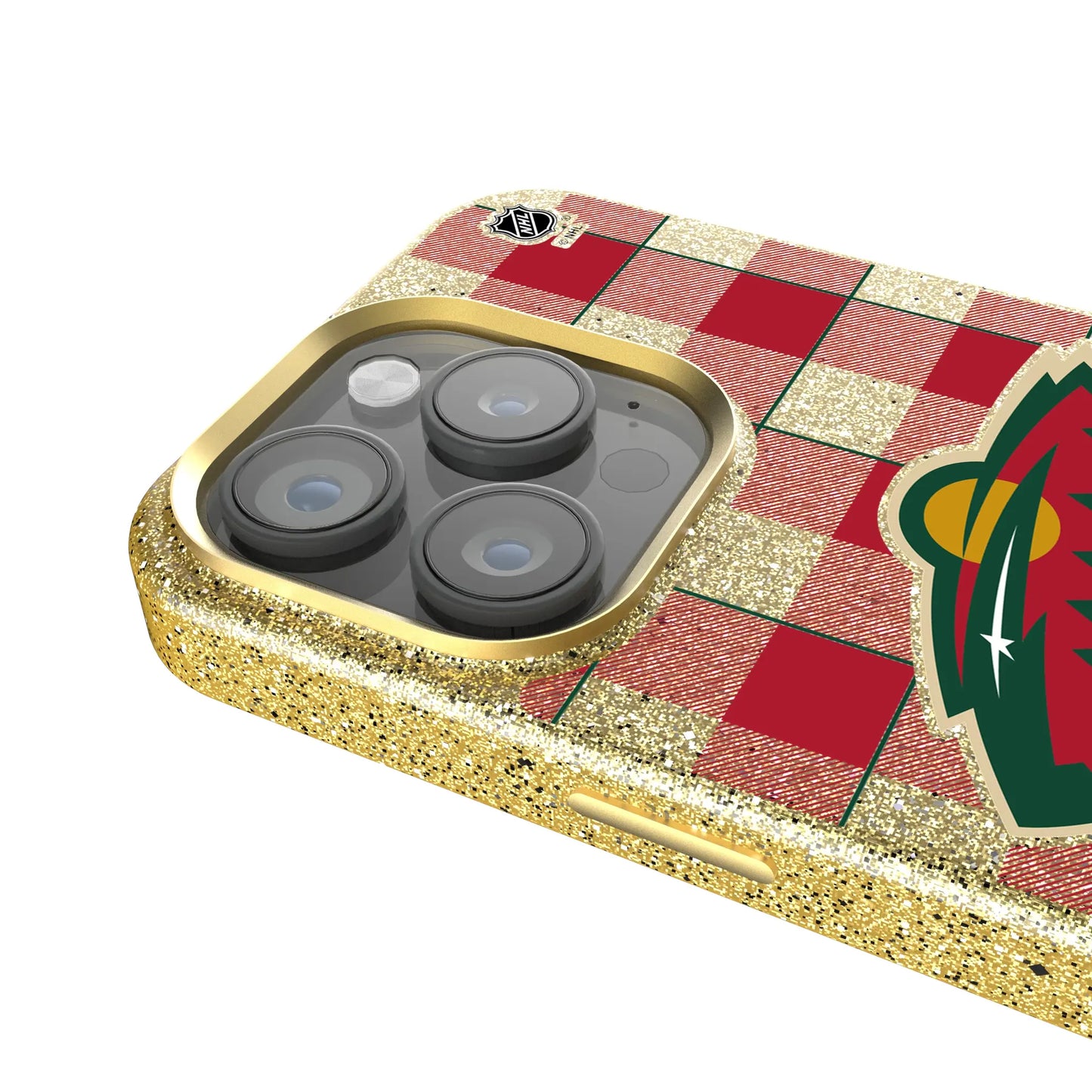 Minnesota Wild Plaid Bling Phone Case for Apple iPhone