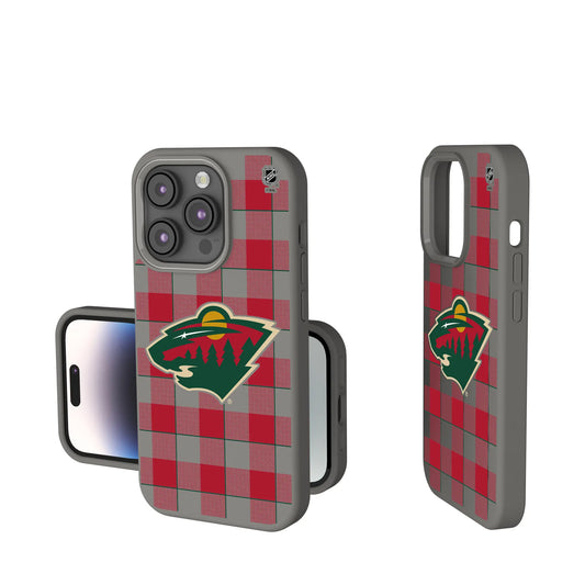 Minnesota Wild Plaid Soft Touch Phone Case for Apple iPhone