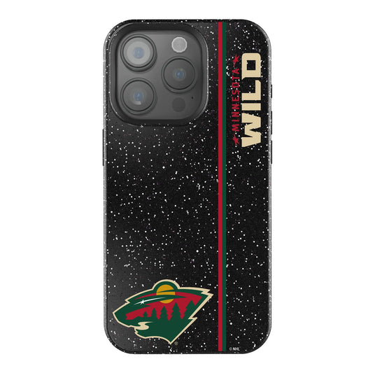 Minnesota Wild Sidebar Black Bling Phone Case for Apple iPhone