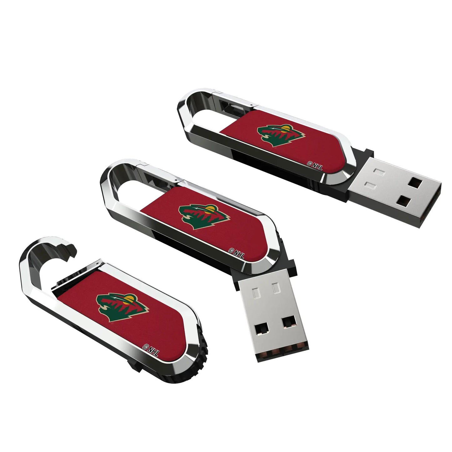 Minnesota Wild Solid USB 64GB Clip Style Flash Drive