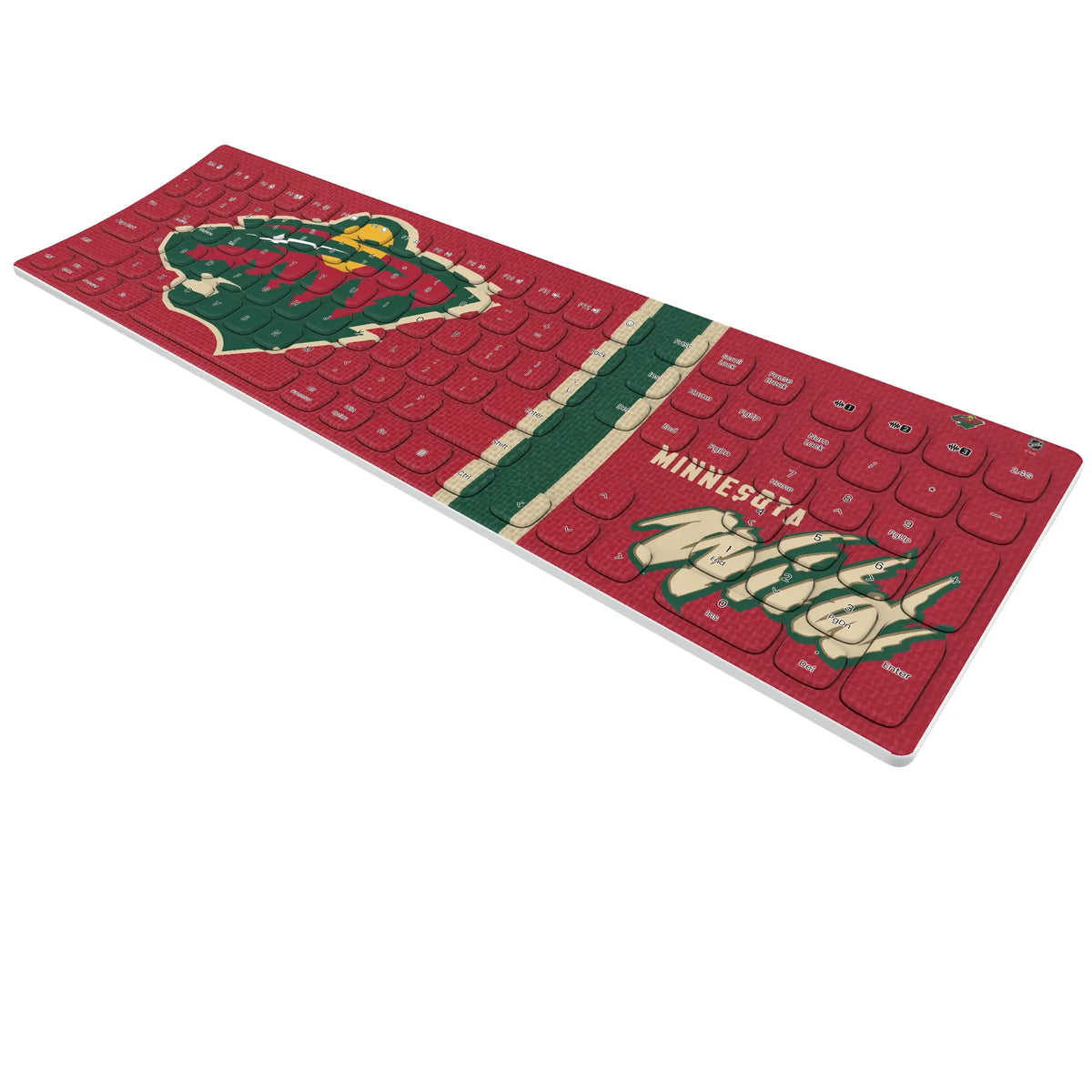 Minnesota Wild Stripe Curved Wireless Keyboard