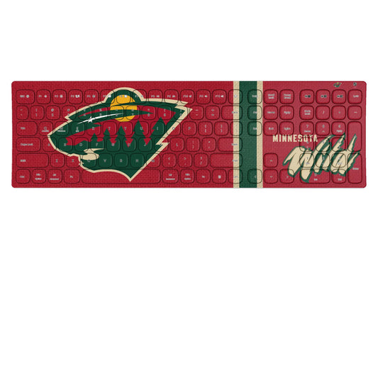 Minnesota Wild Stripe Curved Wireless Keyboard