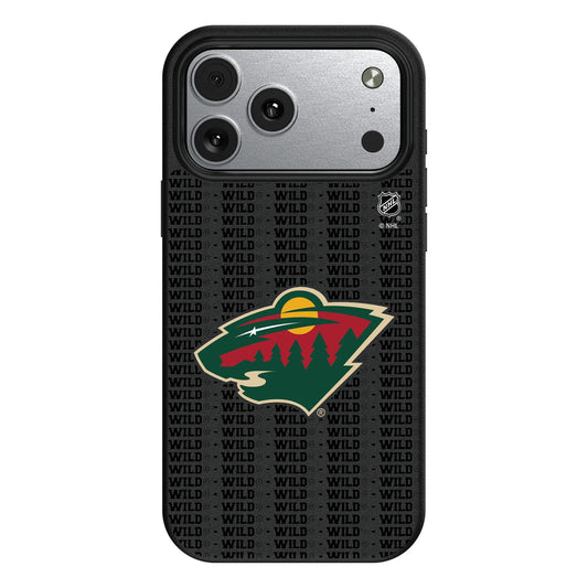 Minnesota Wild Text Backdrop MagSafe Compatible Phone Case for Apple iPhone
