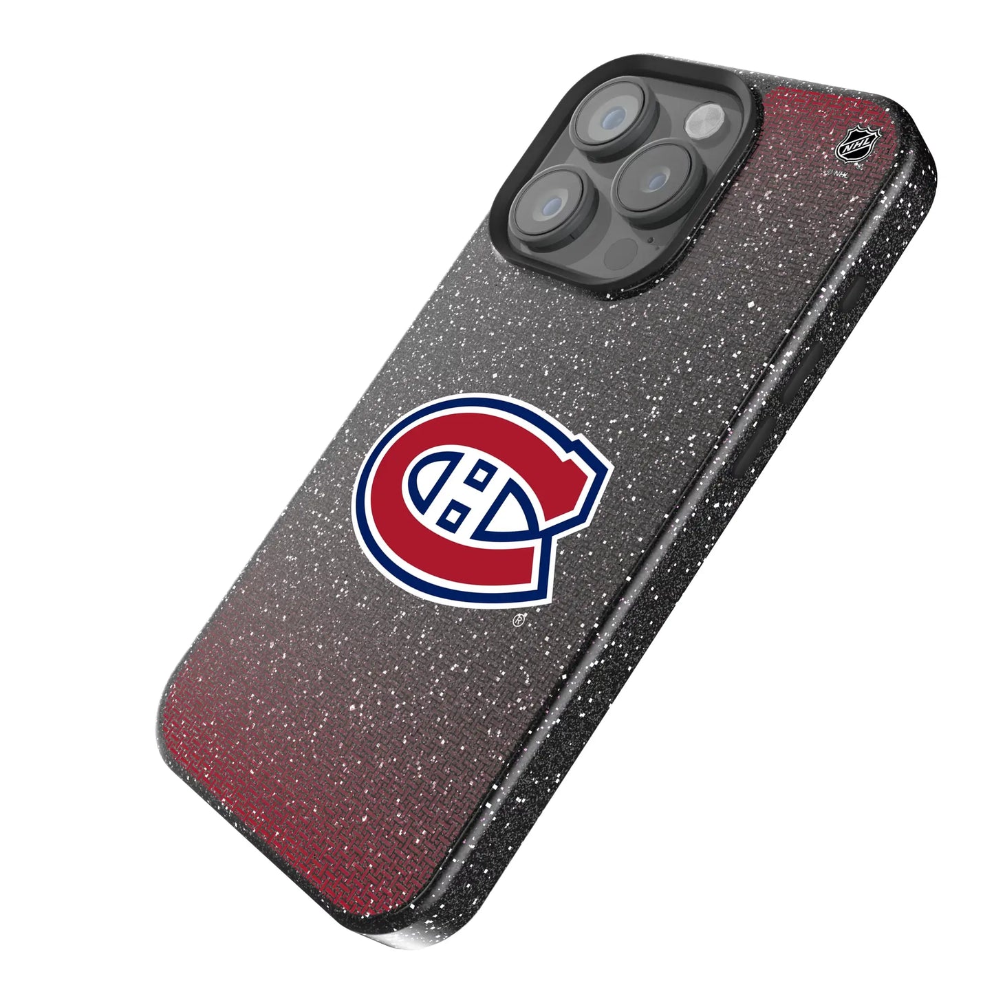 Montreal Canadiens Linen Black Bling Phone Case for Apple iPhone