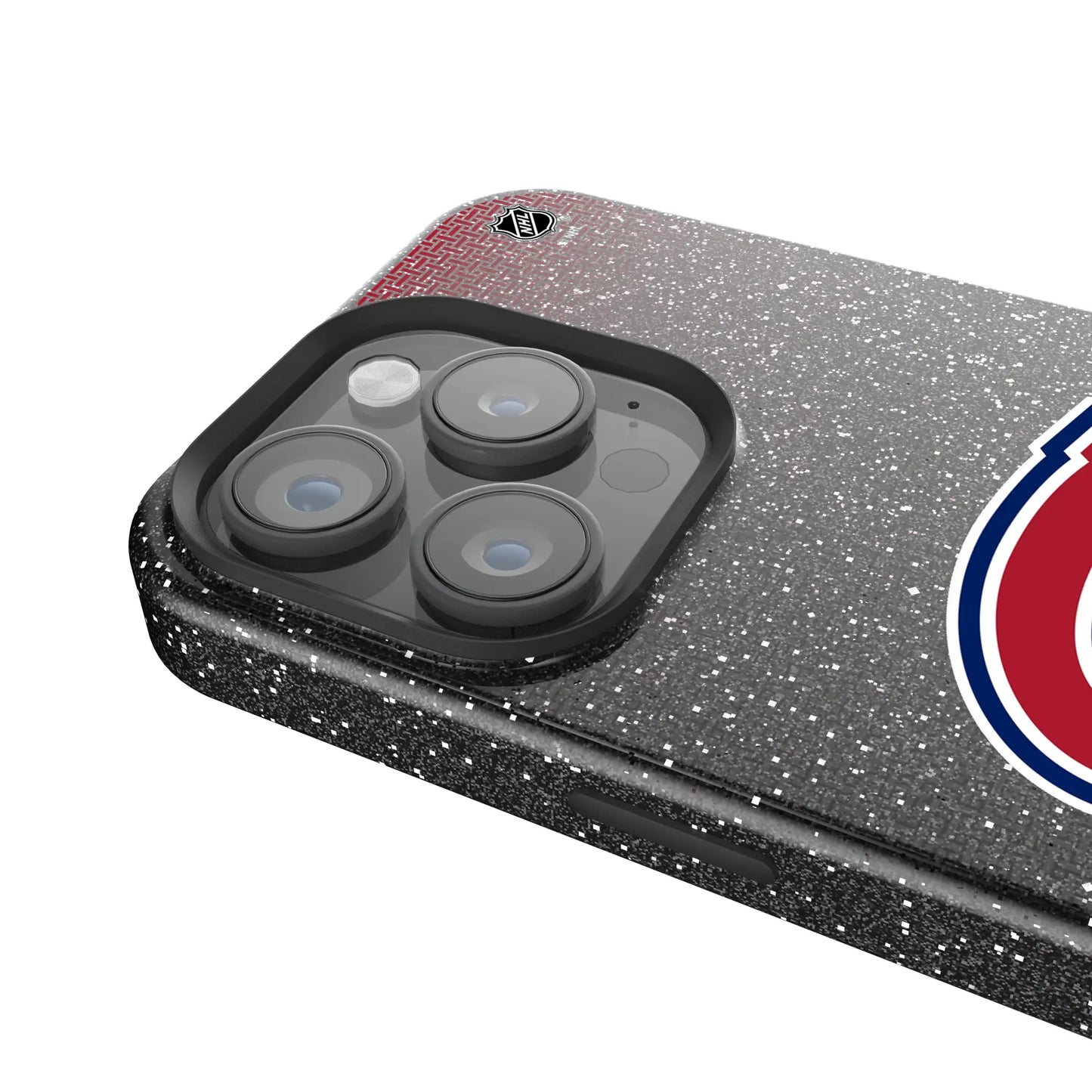 Montreal Canadiens Linen Black Bling Phone Case for Apple iPhone