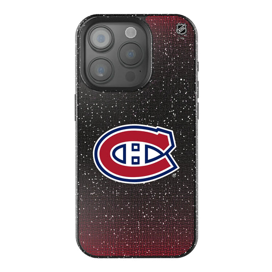 Montreal Canadiens Linen Black Bling Phone Case for Apple iPhone