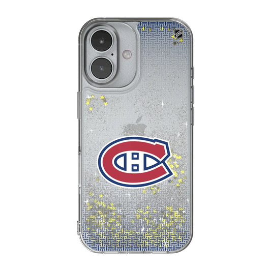 Montreal Canadiens Linen Glitter Phone Case for Apple iPhone