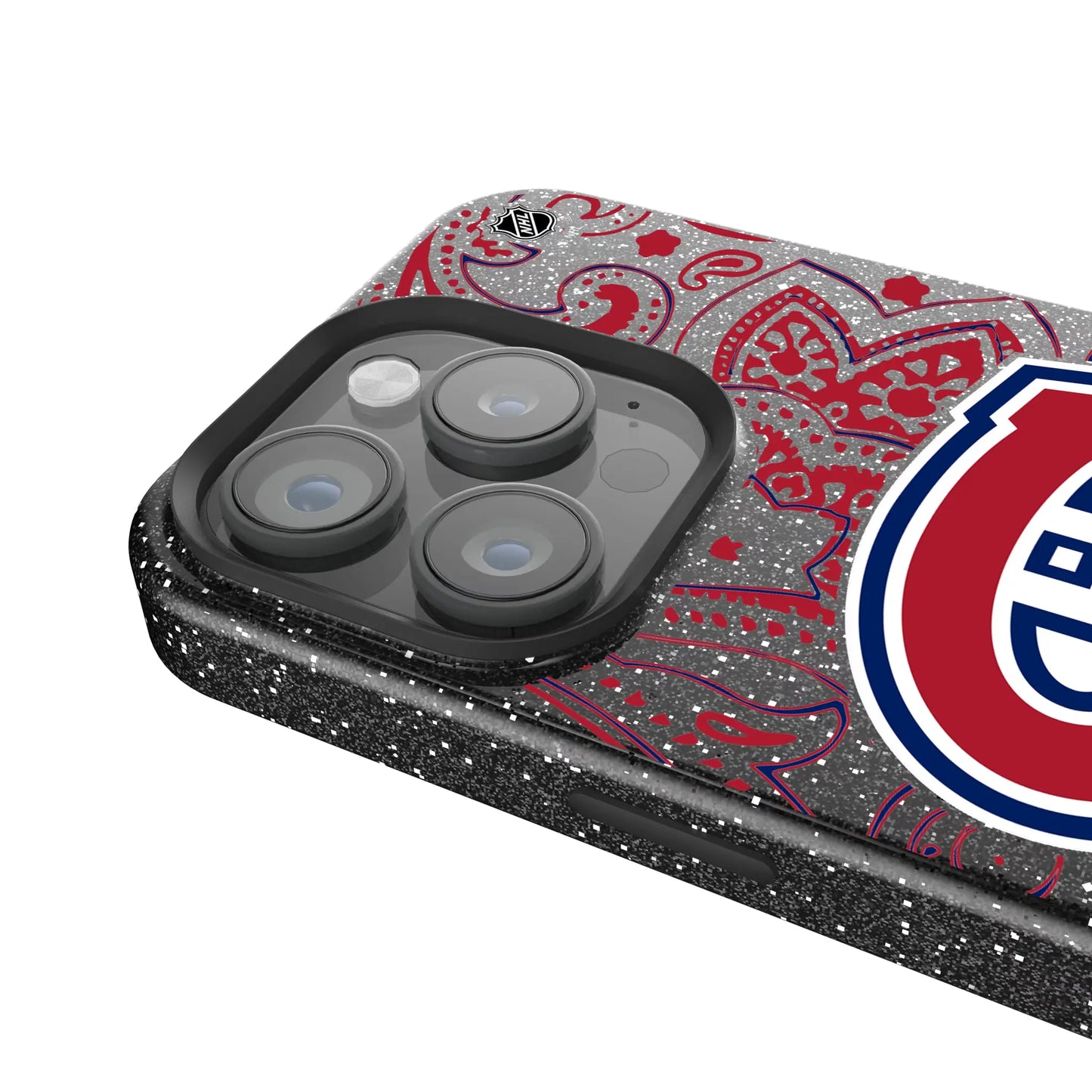 Montreal Canadiens Paisley Black Bling Phone Case for Apple iPhone