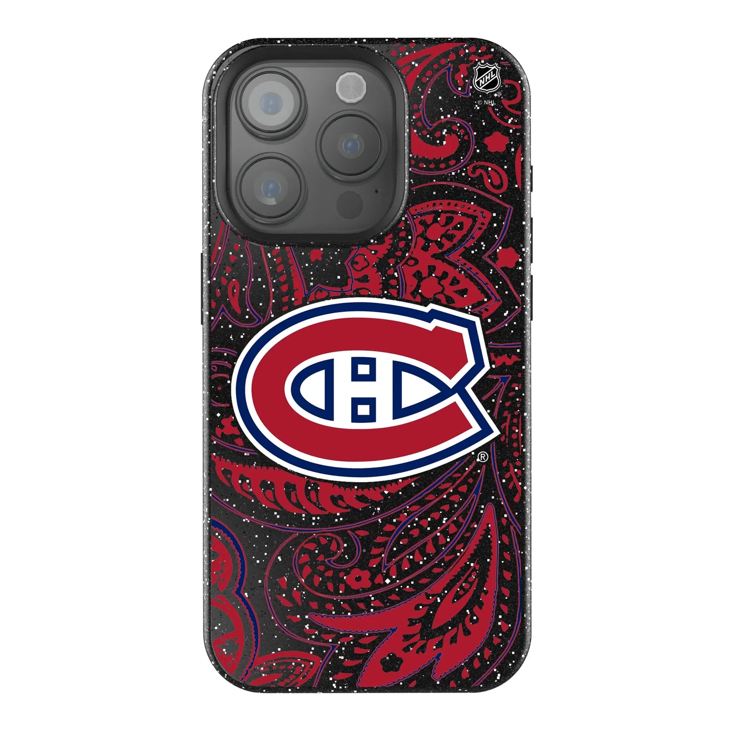 Montreal Canadiens Paisley Black Bling Phone Case for Apple iPhone